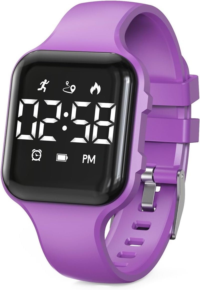 synwoo Kids LED Digital Watch, with Pedometer Step Counter, Waterproof, Sport Wristwatch, Calendar, Alarm Clock for Children Boys Girls Teens - Image 1